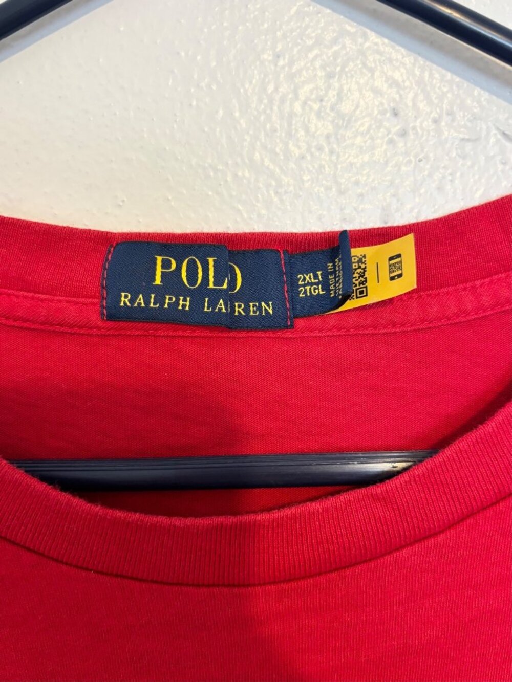 Polo Ralph Lauren Graphic T-Shirt 2XL Red Big Logo Men’s Cotton Tee - Picture 2 of 6